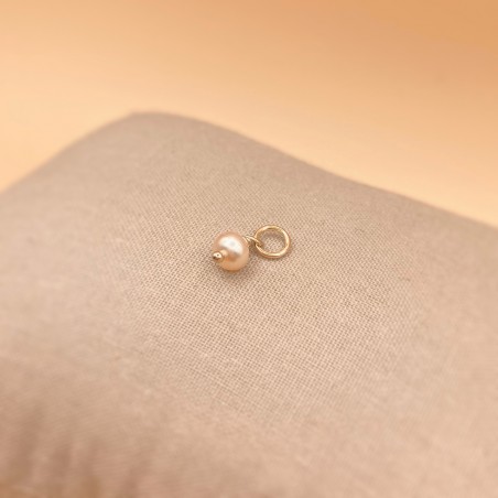 Breloque perles de culture rose en vente à la pièce - à porter avec les créoles en gold filled