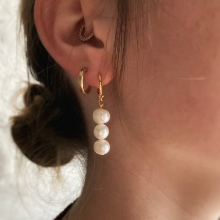 Boucles d'oreilles avec perles de culture