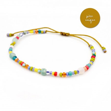 Bracelet HIPPY - Mix perles et amazonite Bracelet HIPPY - Mix perles et amazonite