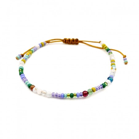 Bracelet HIPPY mix perles et aigue marine
