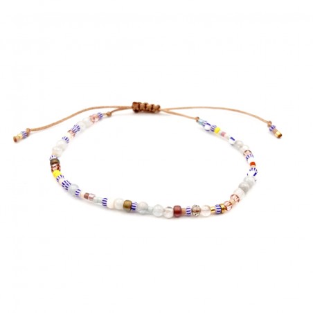 Bracelet HIPPY mix perles et aigue marine