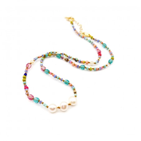 Collier court HIPPY coloré – Pièce unique Collier court HIPPY coloré – Pièce unique