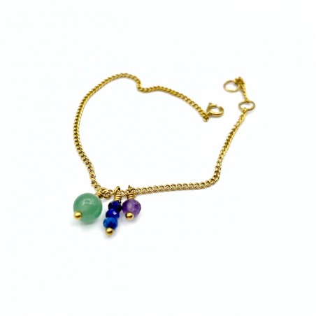 Bracelet Pépite – Améthyste, Lapis Lazuli & Aventurine - pièce unique