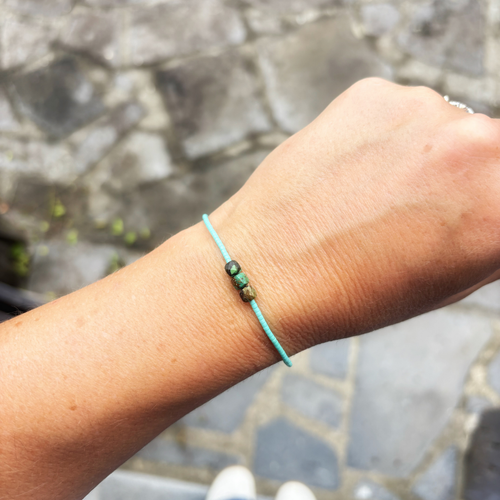 Bracelet Hippy bleu ciel & Turquoise