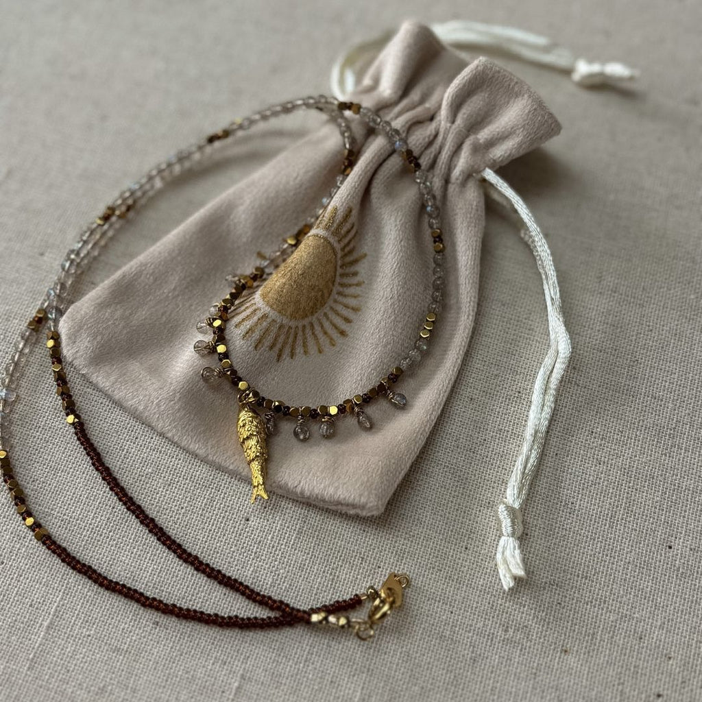 Collier Talisman poisson et labradorite