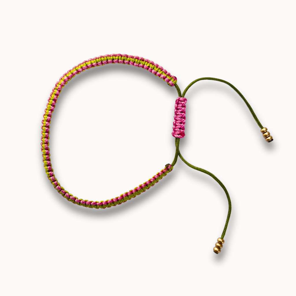 Bracelet Baby Hippy vert et rose