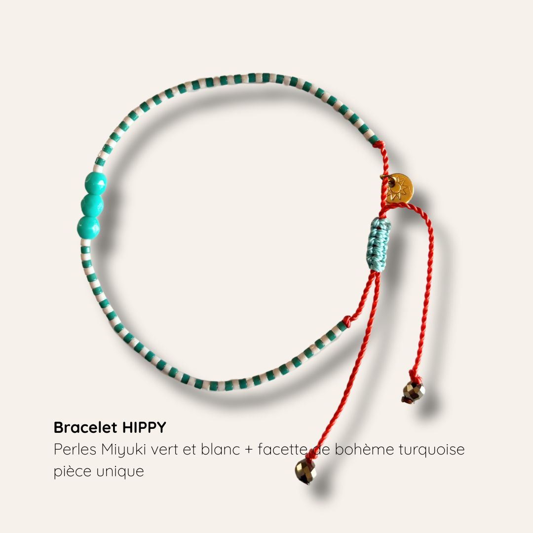 Bracelet Hippy bicolore rayé