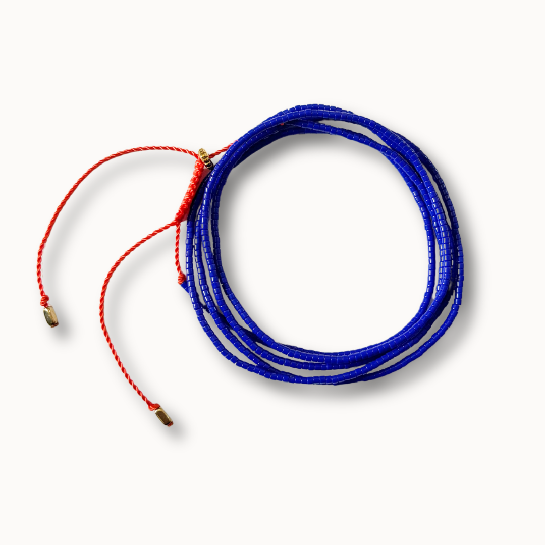 Sautoir HIPPY bleu roi - Perles Miyuki