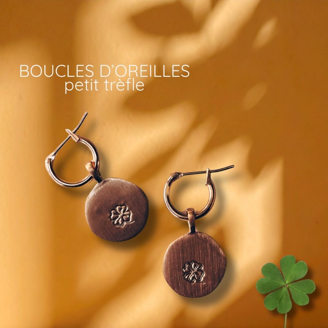 BOUCLES D'OREILLES trèfle