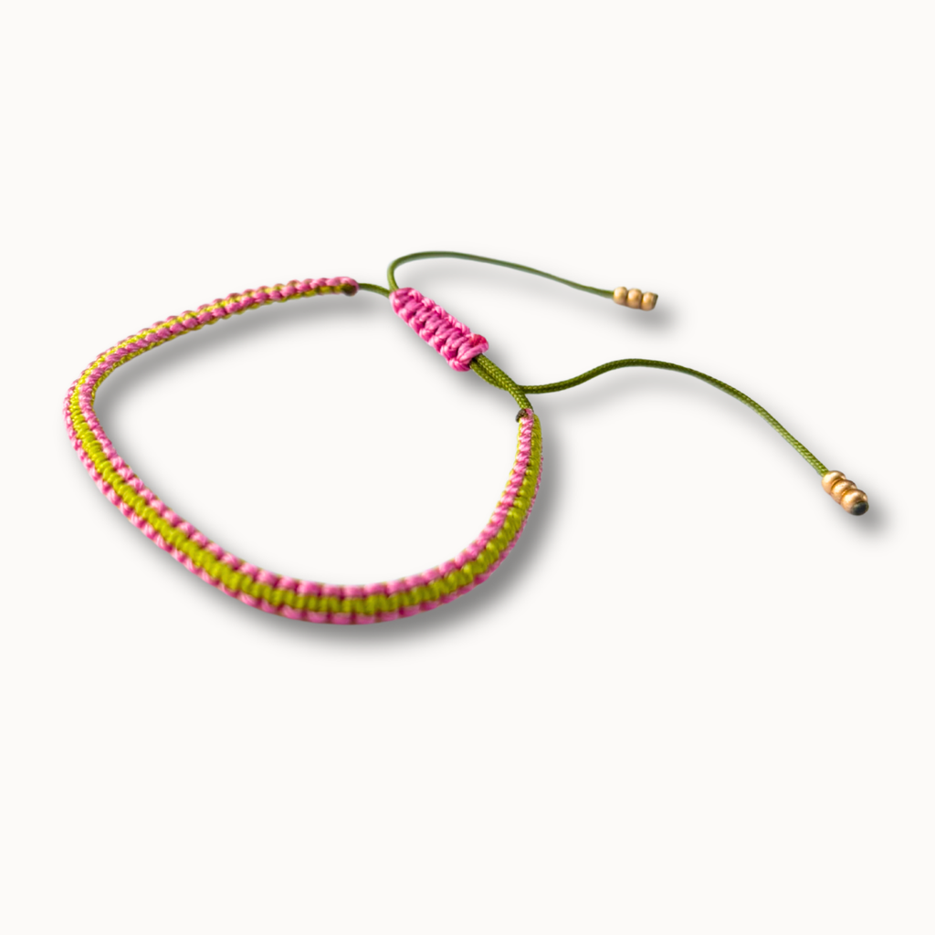 Bracelet Baby Hippy vert et rose