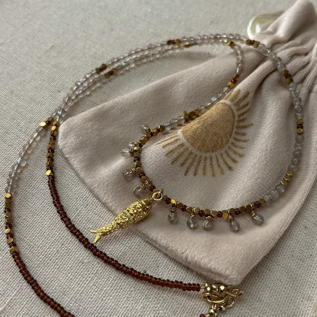 Collier Talisman poisson et labradorite