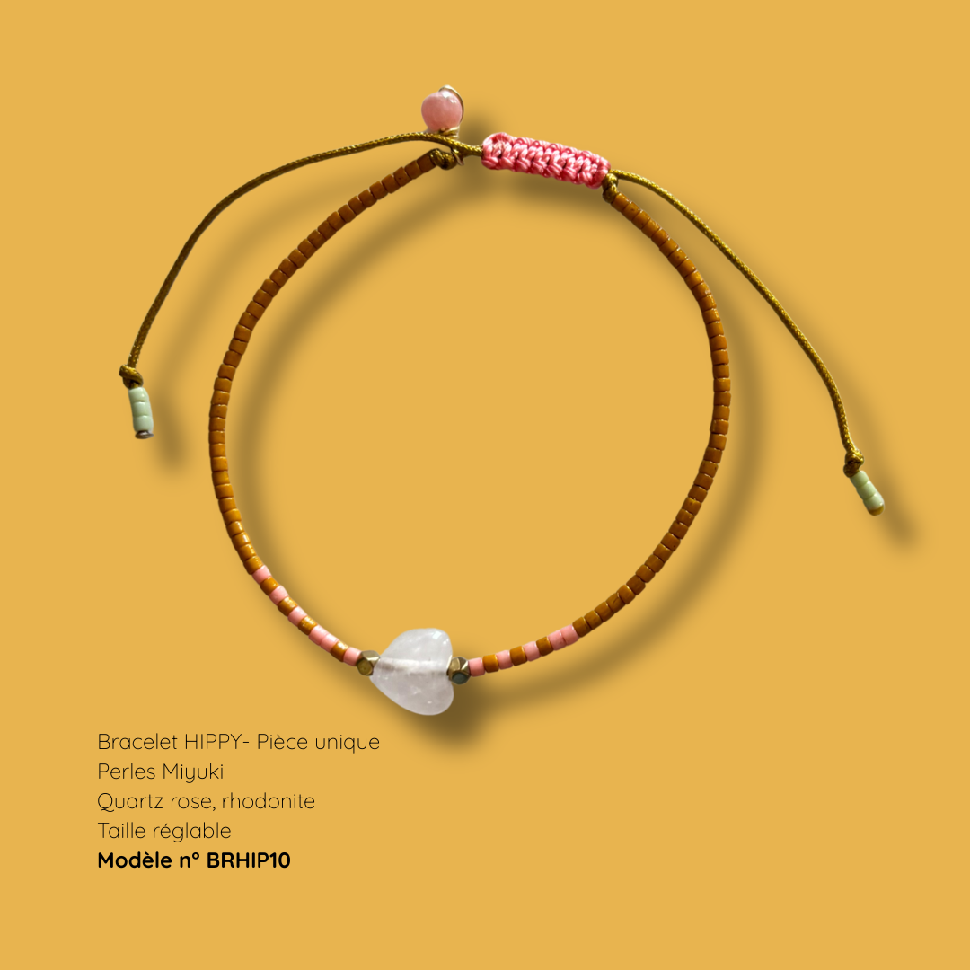 Bracelet HIPPY – perles Miyuki et pierre naturelle - pièce unique