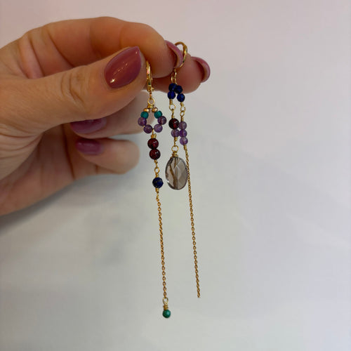 Boucles d'oreilles SIGNATURE mix de pierres