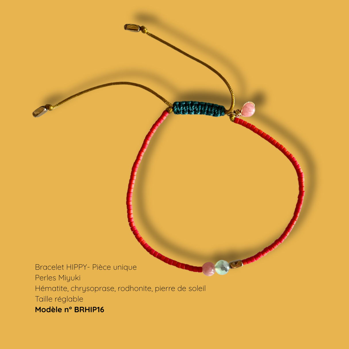 Bracelet HIPPY – perles Miyuki et pierre naturelle - pièce unique