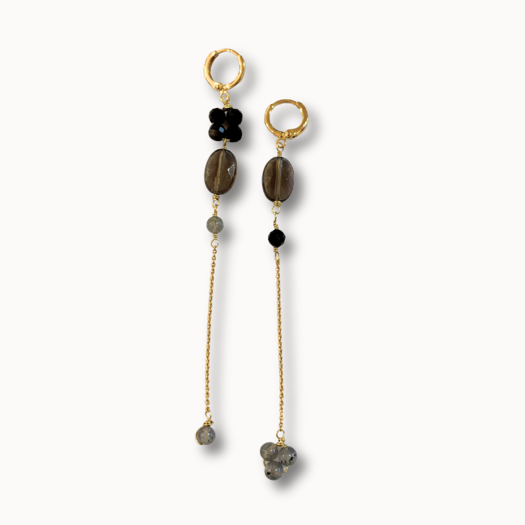 Boucles d'oreilles SIGNATURE quartz fumé