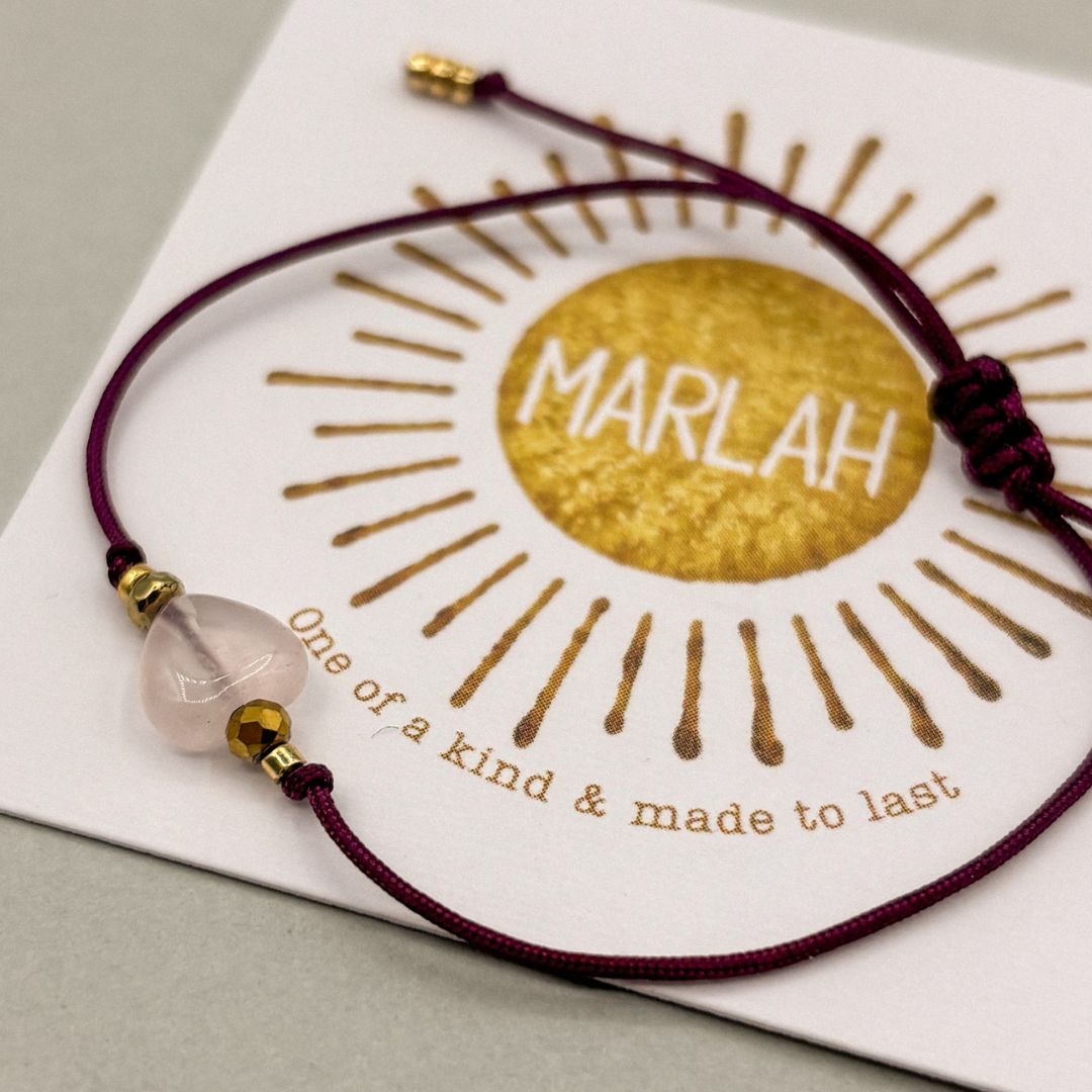 Bracelet Pépite – coeur en quartz rose