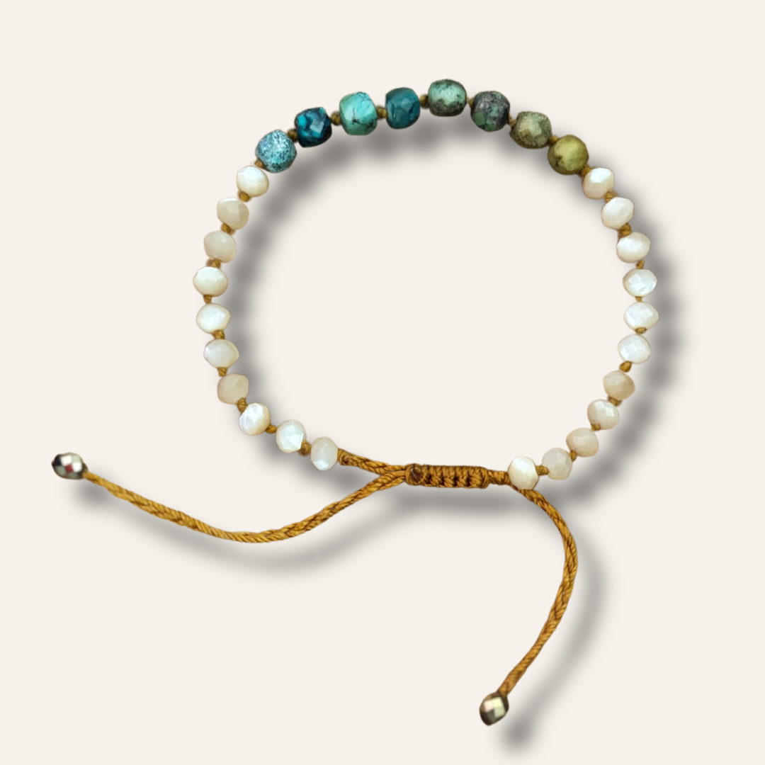 Bracelet Signature Nacre et turquoise naturelles