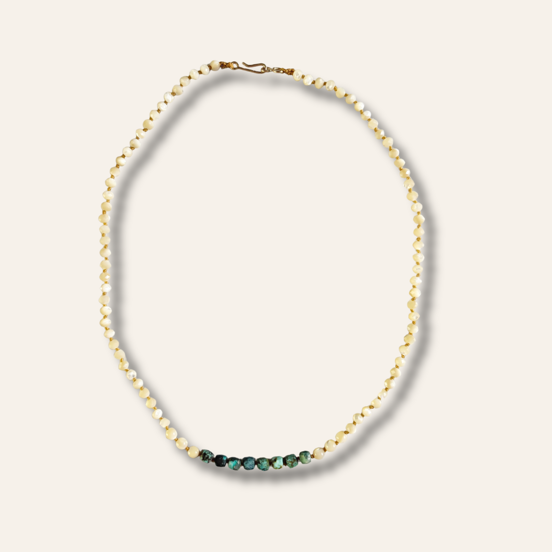 Collier Signature Nacre et turquoise naturelles