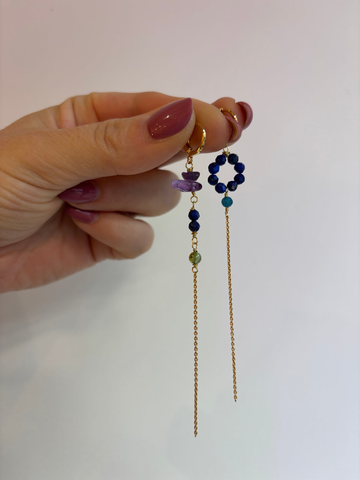 Boucles d'oreilles SIGNATURE améthyste et lapis lazuli