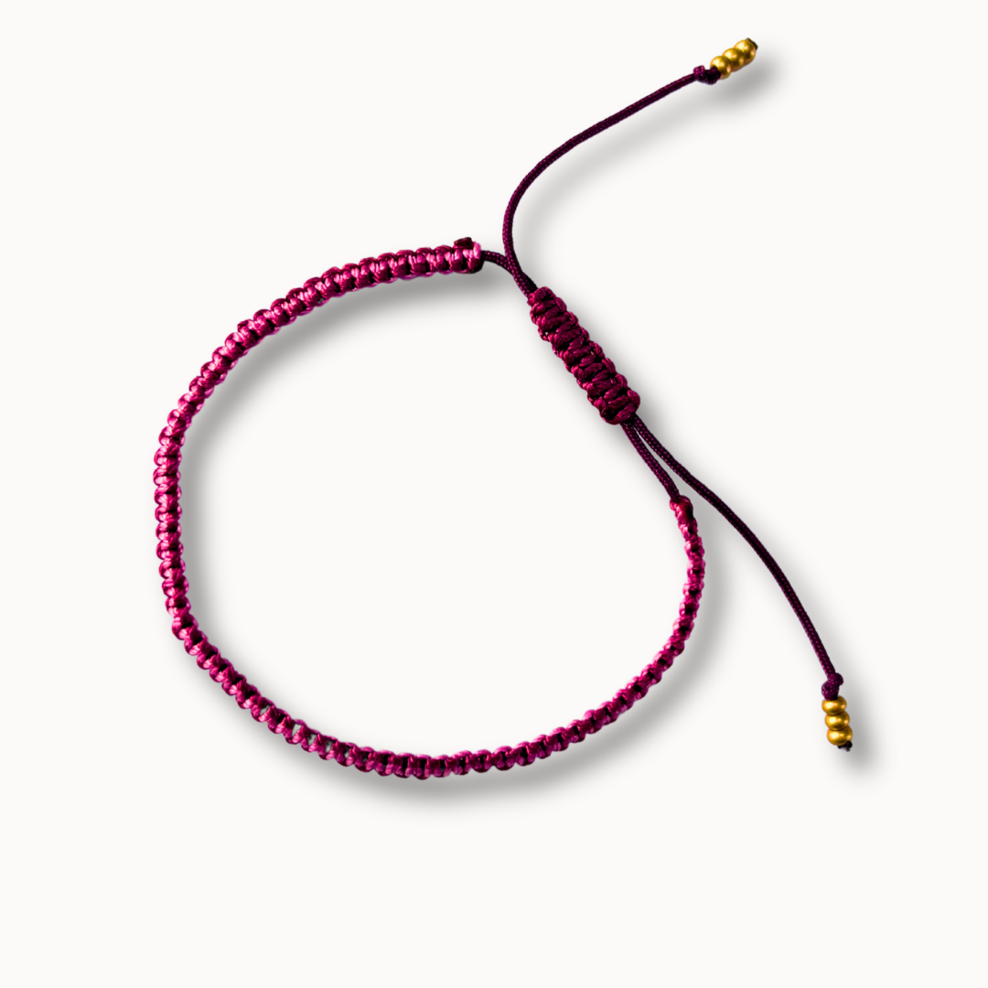 Bracelet Baby Hippy rose et bordeau