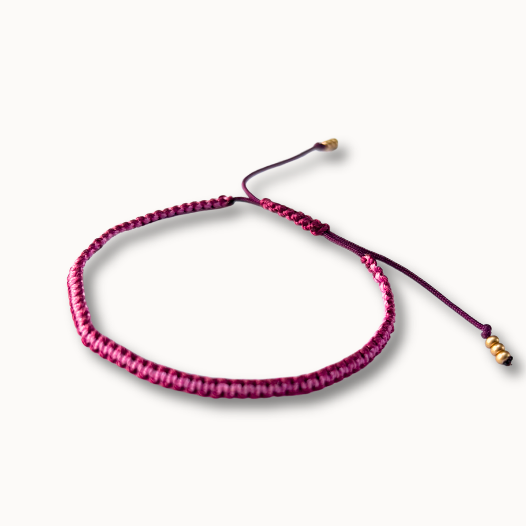 Bracelet Baby Hippy rose et bordeau