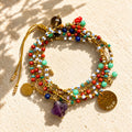 Sautoir HIPPY Free Spirit - médaille gravée  AMORE - pièce unique