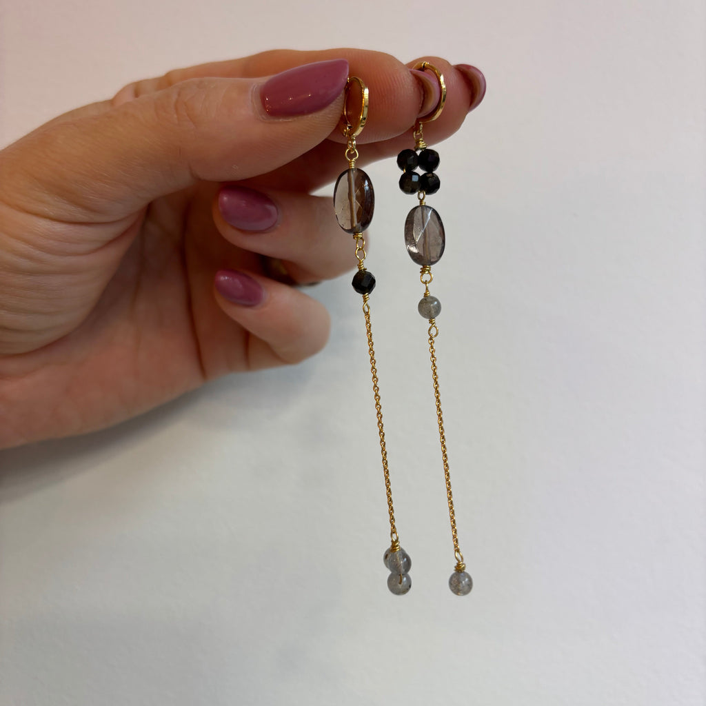 Boucles d'oreilles SIGNATURE quartz fumé