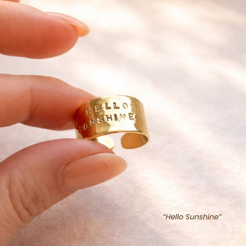 Bague laiton femme message fait main en Belgique