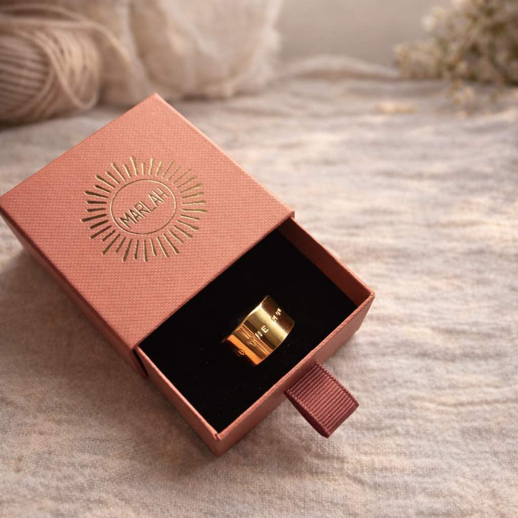 écrin à bijoux bague message inspirant