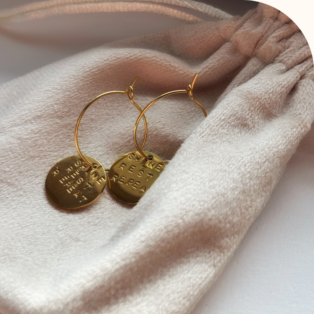 Mini Créoles Dorées Good Vibes Only