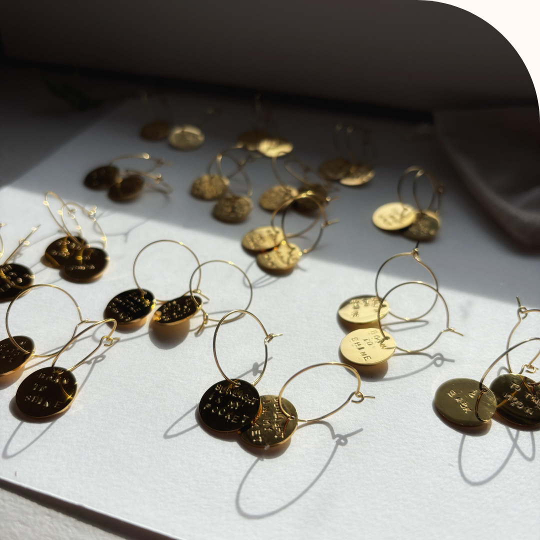 Mini Créoles Dorées Good Vibes Only