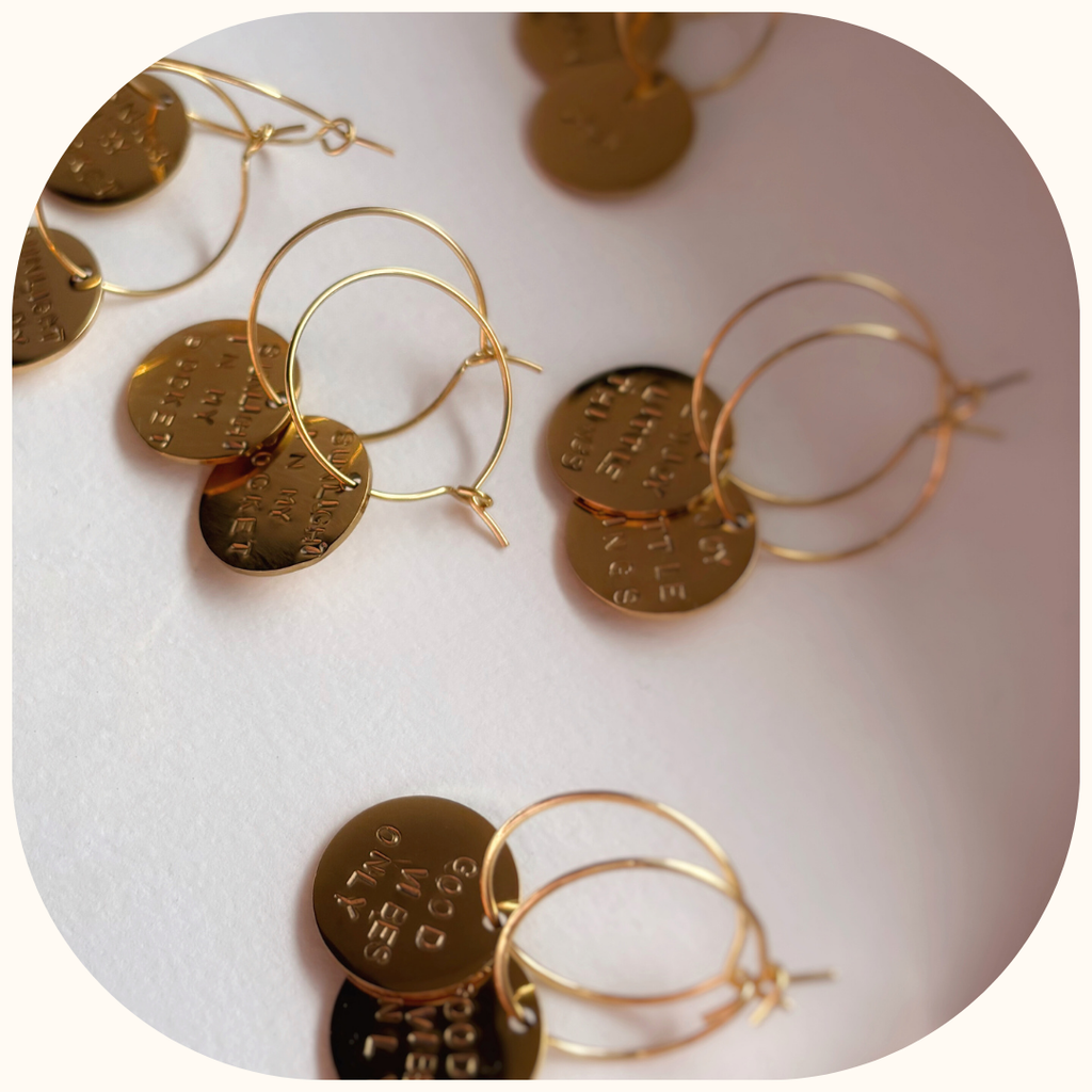 Mini Créoles Dorées Good Vibes Only