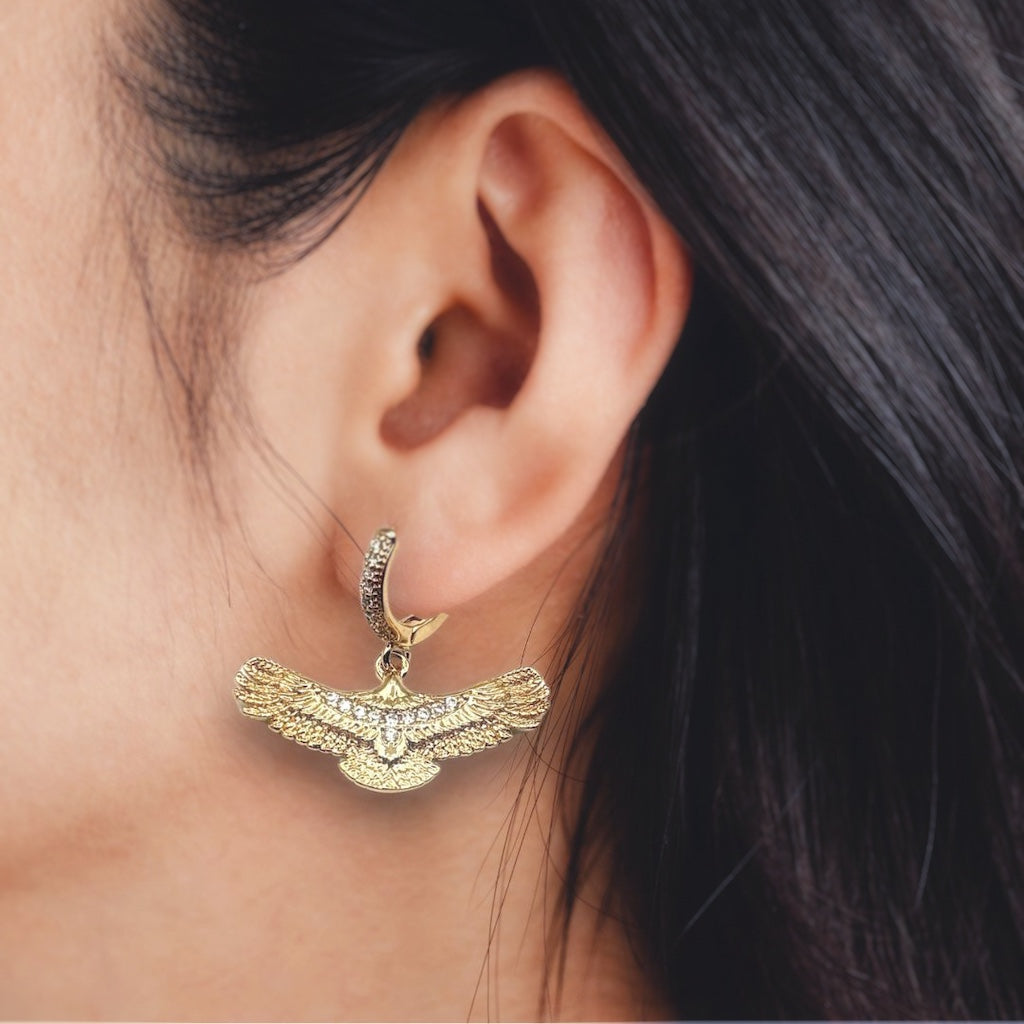 Boucles d’oreilles « Aigle Doré » – Collection TRÉSOR
