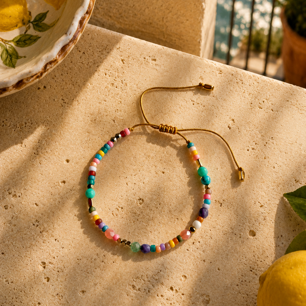 Mix perles colorées, le bracelet de l'été dolce vita vacances en italie