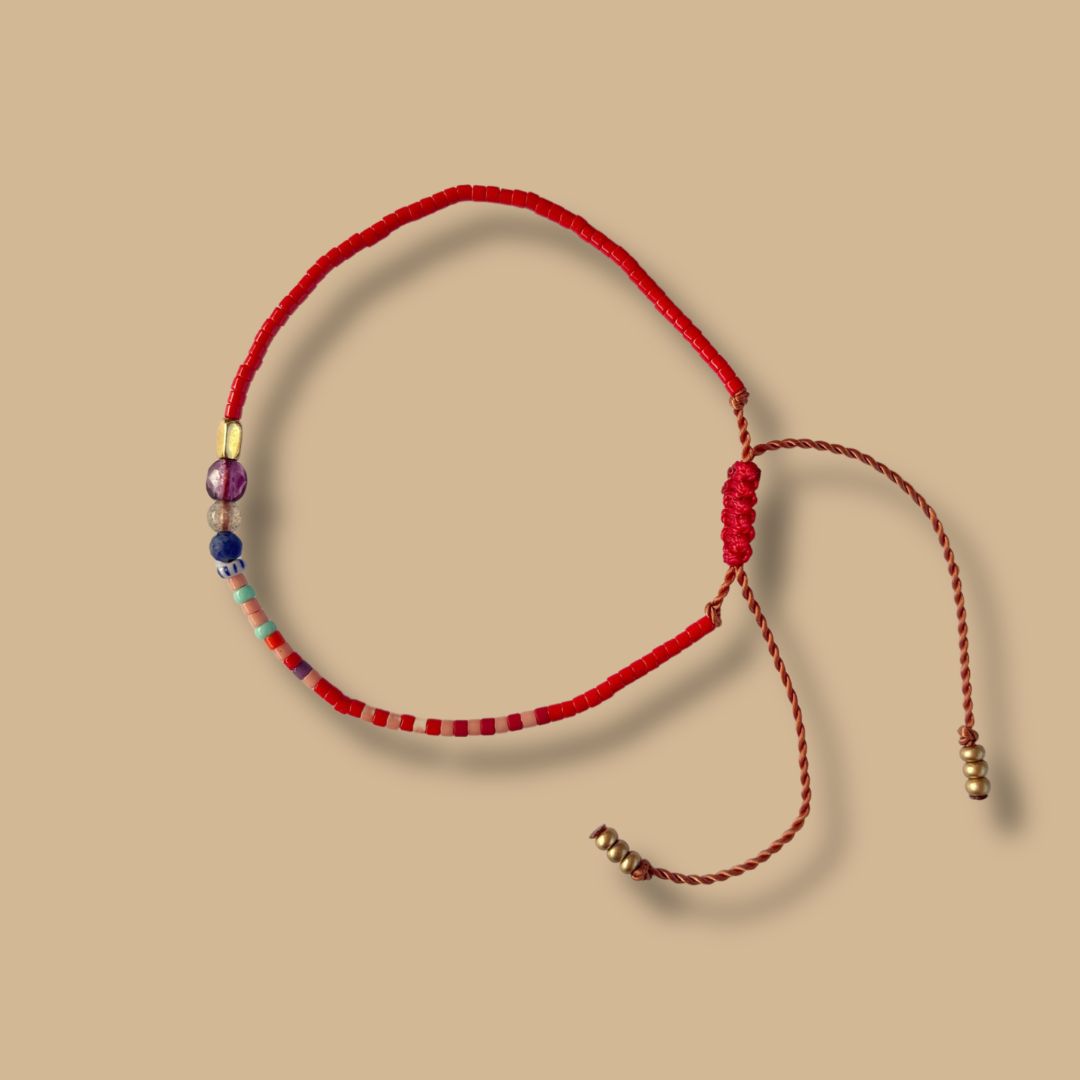 Bracelet HIPPY rouge et rose