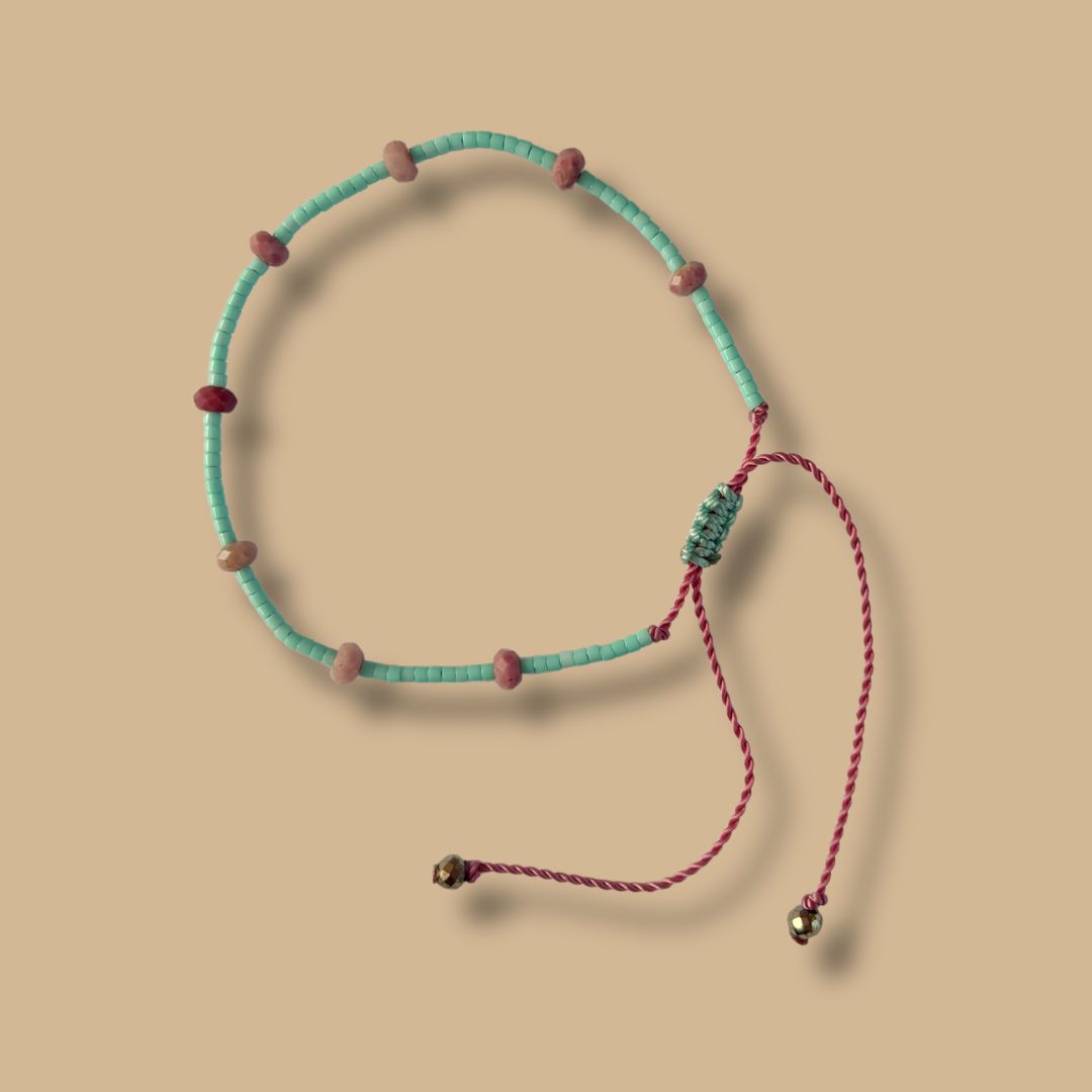 Bracelet HIPPY turquoise et rhodonite