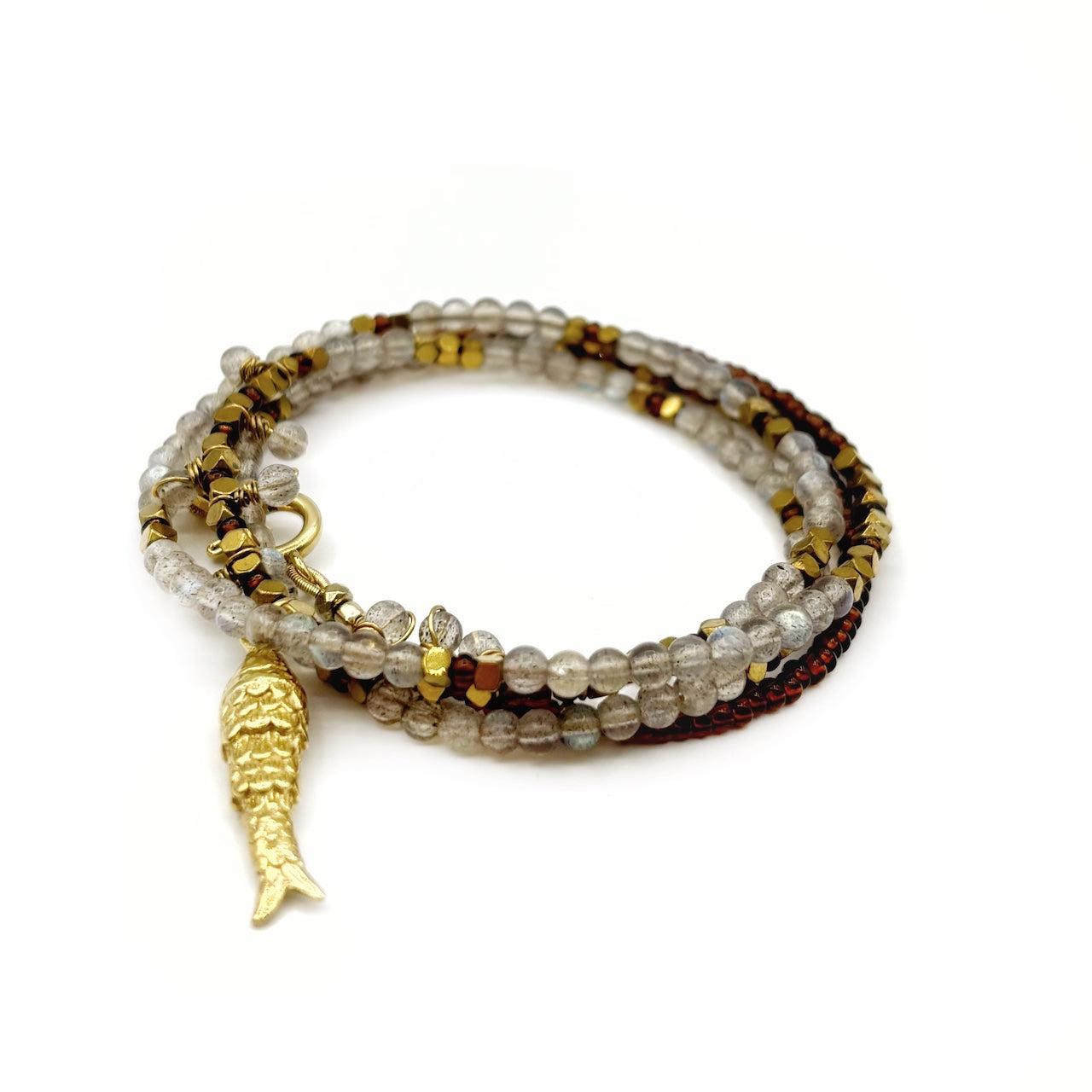 Collier Talisman poisson et labradorite