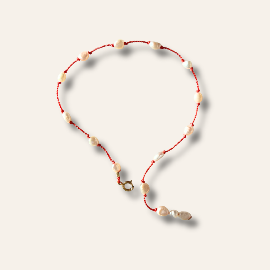 Bracelet en perle à plat vue sur les détails