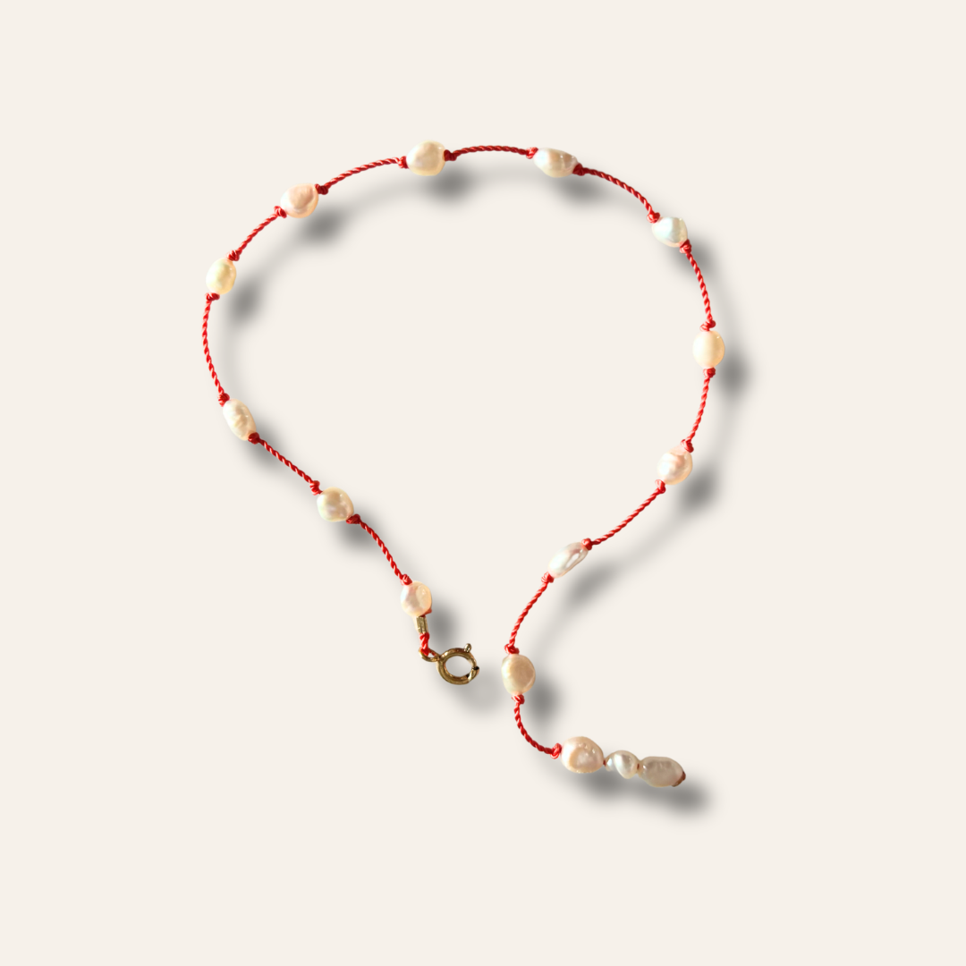 Bracelet en perle à plat vue sur les détails