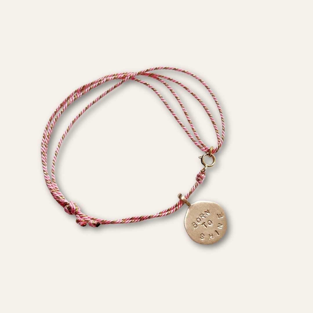 Bracelet créateur message gravé born to shine