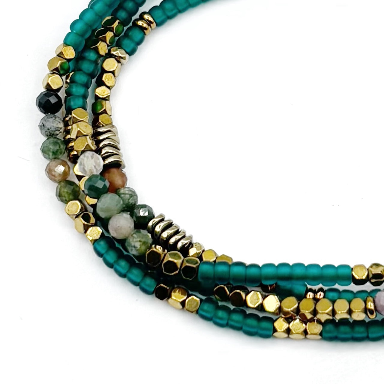 Bracelet / Collier collection HIPPY vert lagon