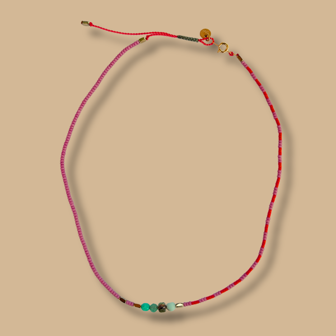 Collier HIPPY orange et violet