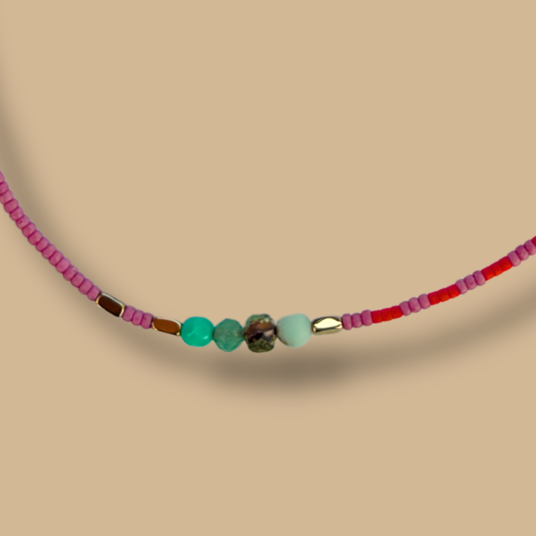 Collier HIPPY orange et violet