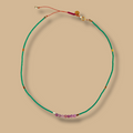 Collier HIPPY vert avec rubis