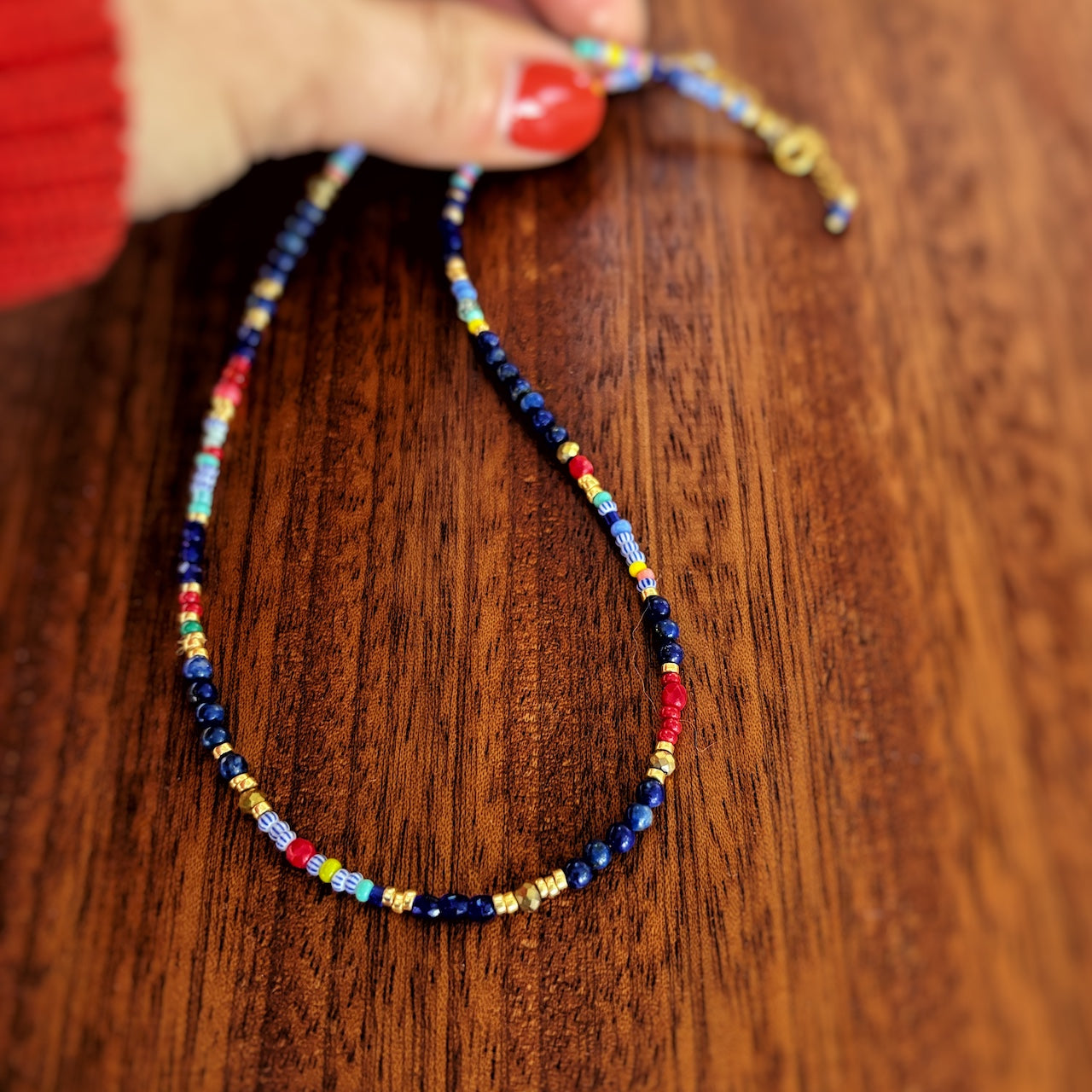 Collier HIPPY · Lapis-Lazuli & mix de perles