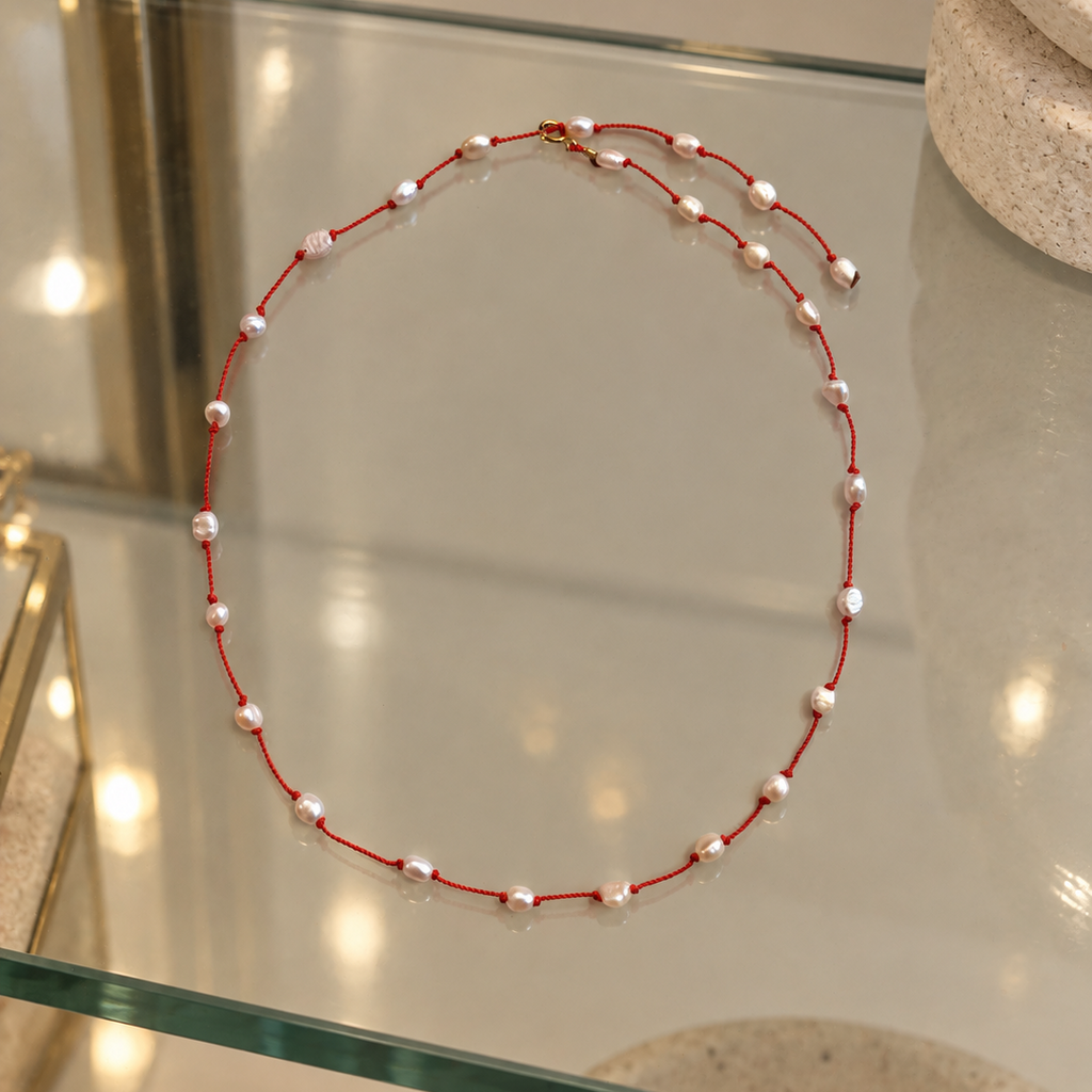 Collier le lien en perles MarlaH bijoux créatrice belge
