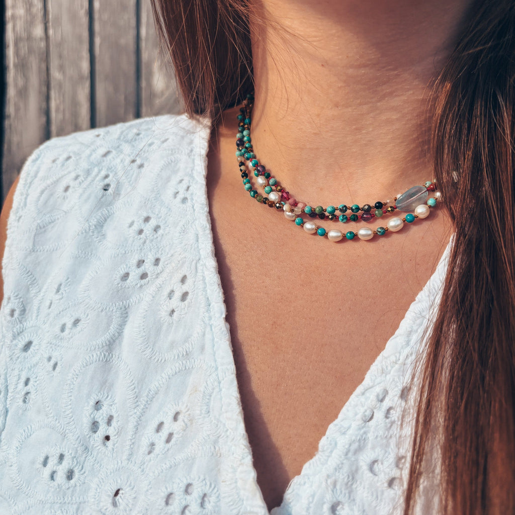 Collier perlé fait main en Belgique MarlaH collection signature