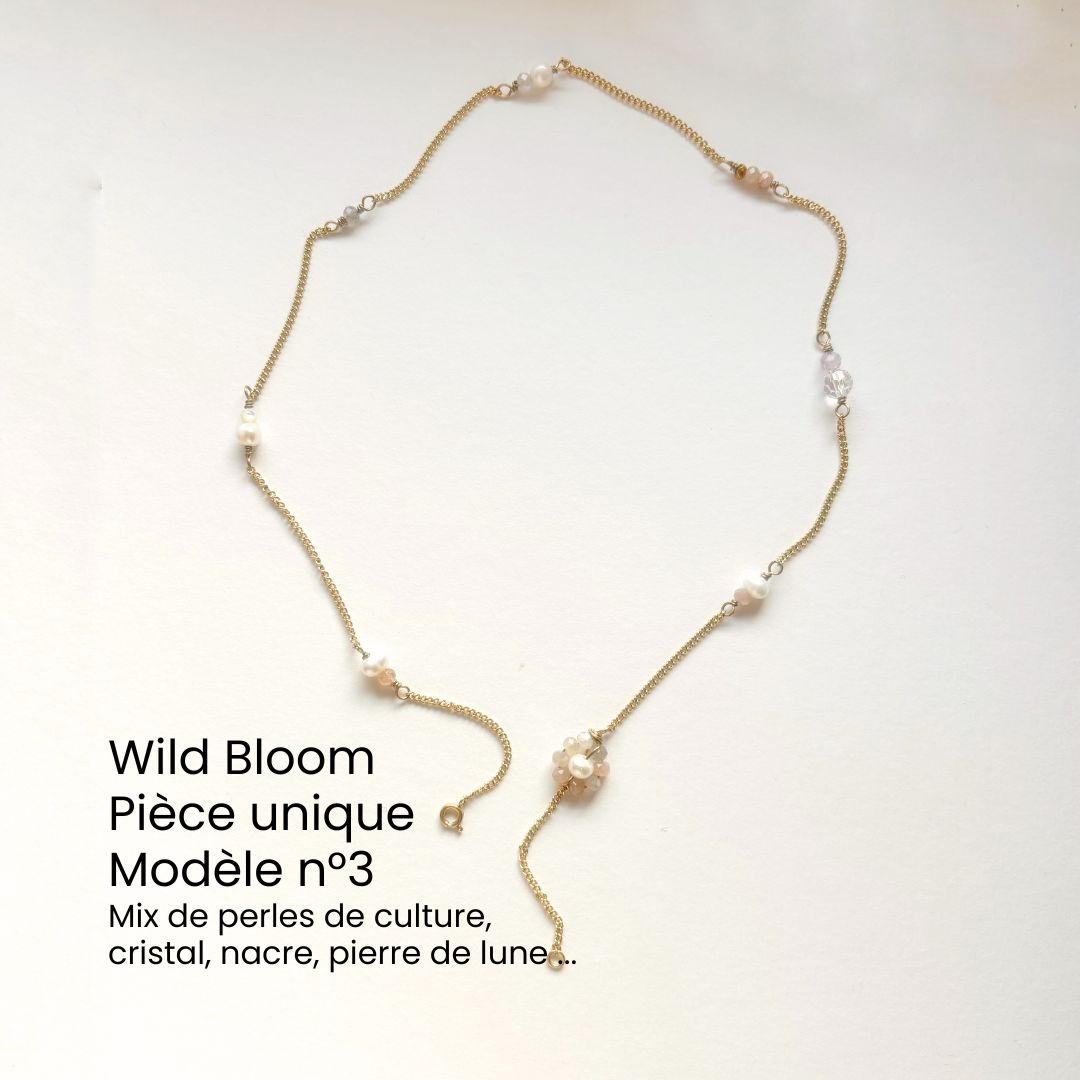 Collier Wild Bloom – Bijou artisanal belge en pierres naturelles