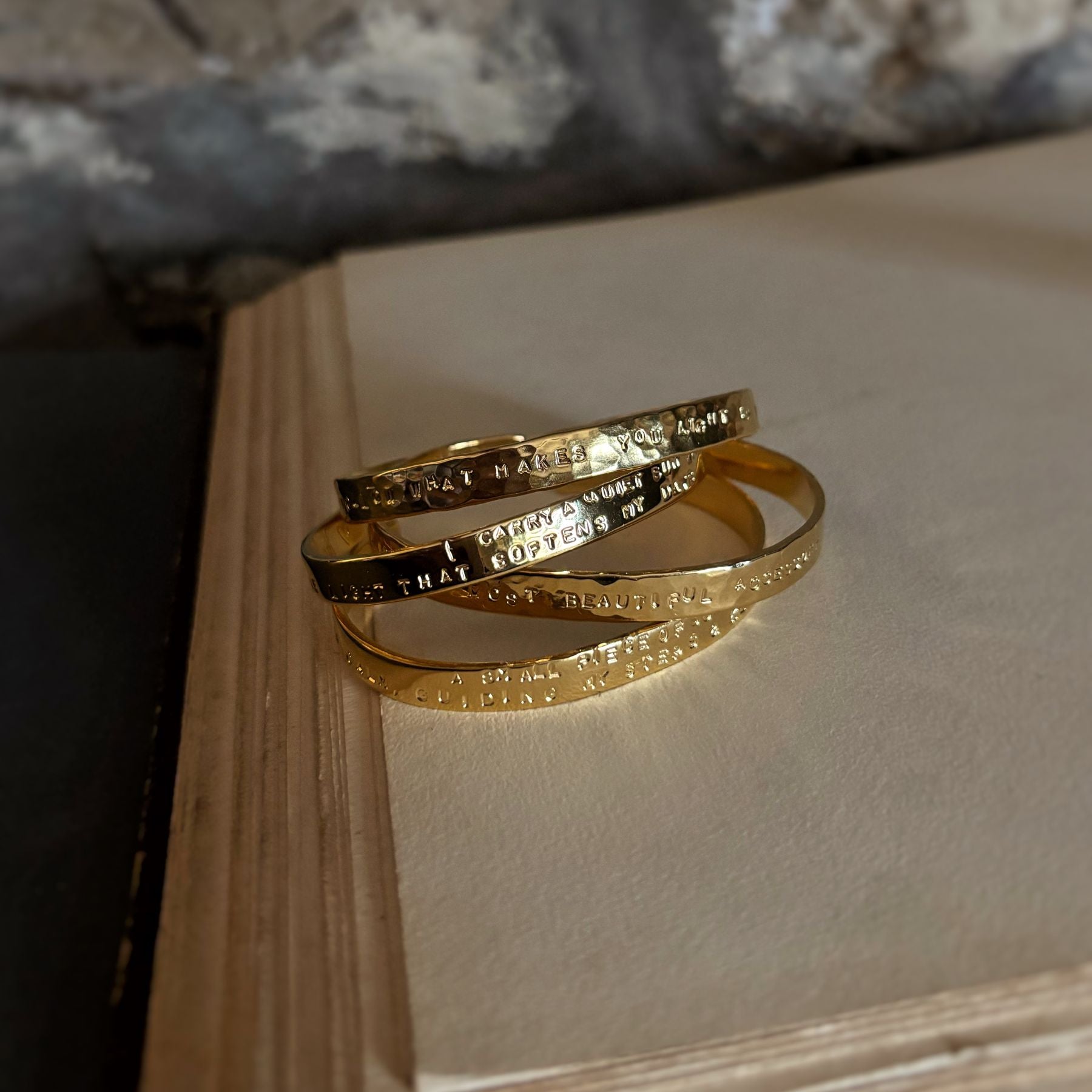 Bracelet plaqué or message – Origine - “Smile is your most beautiful accessory"