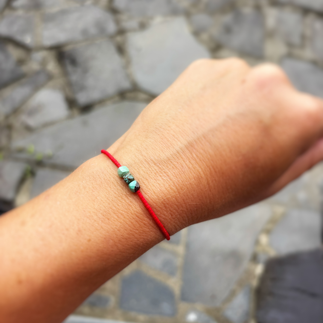 Bracelet Hippy Rouge & Turquoise